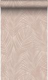 Origin Wallcoverings behang linnen-look bladeren licht oudroze - 50 x 900 cm