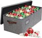 Merkloos Relaxdays Opbergdoos voor kerstballen - 66,5x26x33 cm - grijs