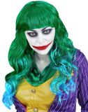 Finidi Pruik Evil Joker Lang Haar Polyester Vrouwen Multi Kleur