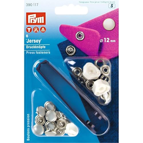 Prym Naaivrijdrukknoop jersey kap parel, Zilver, 12mm