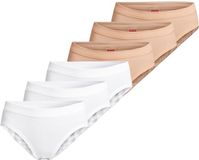 Conta Dames hipster slip 6 pack fijnrib wit / beige