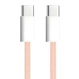 apm USB C naar USB C PD-kabel, snel opladen 60 W, nylon gevlochten roze, USB-kabel type C, kabel voor iPhone 16 Pro Max 15 Galaxy S24 Ultra S23 A55 A35 iPad Pro Air MacBook Steam Deck (1 M)