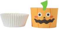 PME Halloween Bakbekers met Cupcake Cases - Jack-o-Lantern (Set van 12)