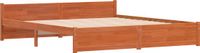 vidaXL Bedframe, wasbruin, 205,5 x 205,5 x 51 cm, massief grenenhout