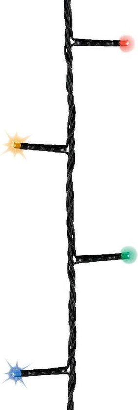 2x Kerstverlichting twinkle op batterij gekleurd buiten 48 lampjes - boomverlichting 2 stuks