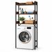 Merkloos Relaxdays Wasmachine kast - 166x63x25 cm - bruin-zwart