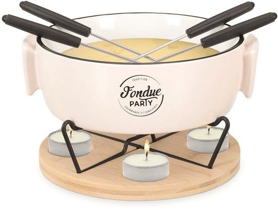 Cook Concept Chocolade of kaas fondue - wit - porselein - 1.5 L - 23 cm