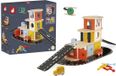 Janod - Bolid - Garage en boîte à clés en bois - Voitures et hélicoptère