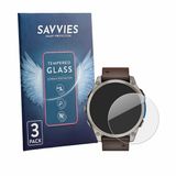 Savvies Glas Screenprotector voor Garmin D2 Mach 2 (47 mm) - Gehard Beschermglas 9H 3 Stuks