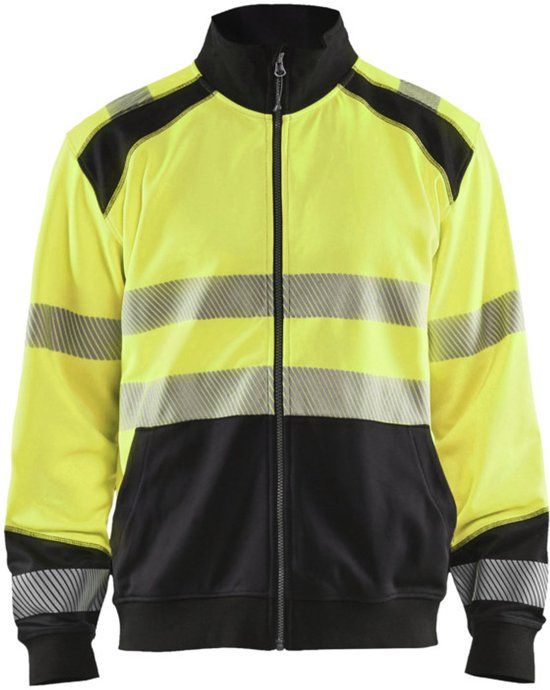 Blåkläder Sweatshirt hele rits High Vis 3558-2528 - High Vis Geel/Zwart - XXL