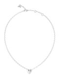 GUESS By Your Side 16-18" Heart Necklace Rhodium zilverkleurig