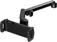 DrPhone RoadView Pro - Auto Hoofdsteun Tablet Houder – Geschikt voor Apparaten Tussen 4.7 En 12.9 Inch – 360° rotatie – Voor Hoofdsteunen Van 70-158MM - Zwart