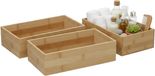 Gerimport Organiseur de tiroirs - 3x - bambou bois - 25 x 15 x 7 cm