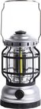 Benson Camping/kampeer lamp - LED licht - kunststof - zilver - 13 cm - met ophanghaak