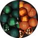 Merkloos / Sans marque Billiet - Vanlaere 24x stuks kunststof kerstballen mix van donkergroen en oranje 6 cm