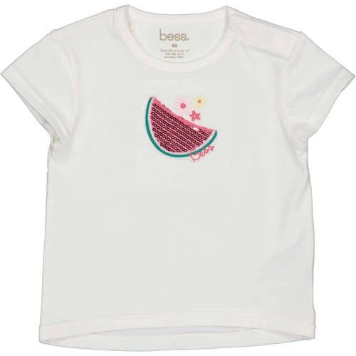 BESS T-shirt met pailletten wit