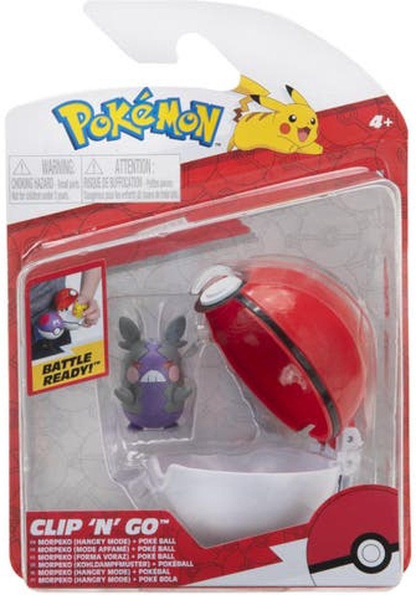 Jazwares Pokemon - Clip 'N' Go - Morpeko ( Hangry Mode ) + Pokeball