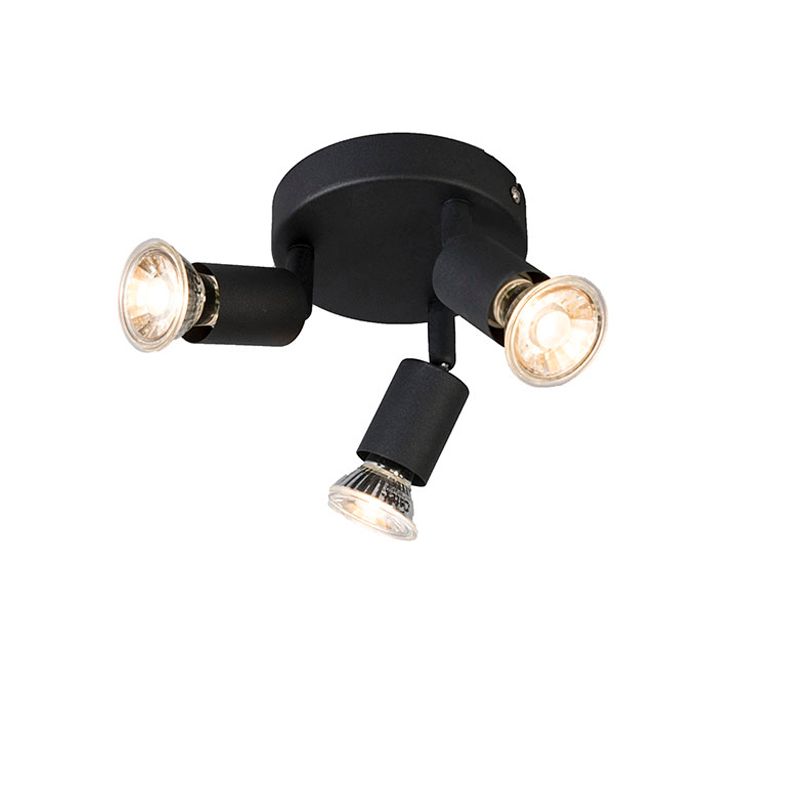 QAZQA Jeany - Spot - 3-lichts - Ø 200 mm - Zwart