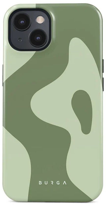 Burga Tough Backcover MagSafe geschikt voor iPhone 14 - Groen Camouflage