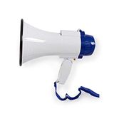 Nedis Megafoon – 120 dB – 1500 m Bereik – USB – Sirene – Opname – Wit/Zwart