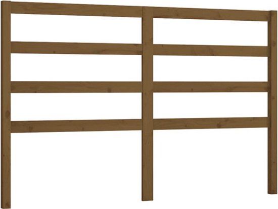 vidaXL Hoofdbord 126x4x100 cm massief grenenhout honingbruin