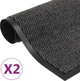 vidaXL Droogloopmatten 2 stuks rechthoekig getuft 60x90 cm antraciet