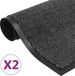 vidaXL Droogloopmatten 2 stuks rechthoekig getuft 60x90 cm antraciet