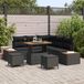 vidaXL Tuinset, 8 stuks, 7 zitplaatsen, zwart