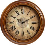 IvoQ Vintage Retro Wandklok – 30cm - Stil Uurwerk - ABS/Metaal - Bruin