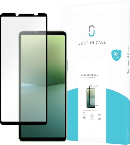 Just in Case Sony Xperia 10 V Full Cover Tempered Glass - Screenprotector - Black