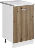 Vicco Keukenonderkast R-Line, Artisanaal eiken/Wit, 50 cm marmer werkblad
