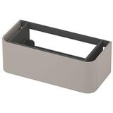 INK - Meuble bas arrondi laqué 1 tiroir Softclose pour poignées - 1000x450x350 mm - Gris cachemire mat