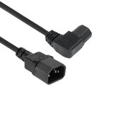 ACT Netsnoer C14 - C15 (haaks links) IEC60320 zwart 1,2 m AK5353