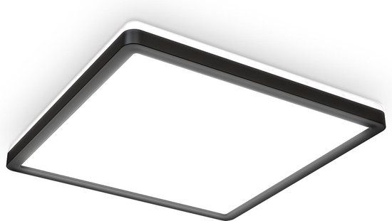 B.K.Licht LED Plafondlamp - Zwart - 29.3cm - 4000K - 2400Lm - 18W