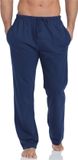 Timone TI-TPP-002 Heren Pajamabroek - lang - met zakken - elastische tailleband met koord - 100% Katoen - Donkerblauw - M
