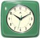 Infinity Instruments Vierkante Stille Retro Wandklok, 9" Mid-Century Modern Keuken Eetkamer Retro Wandklok, Quartz Uurwerk (Groen)