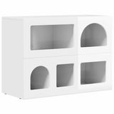 vidaXL Dressoir ELST Hoogglans wit 80.5 x 35 x 59 cm Bewerkt hout