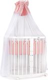 Waldin lit bébé 7-en-1 en bois avec matelas, roues et barreaux, blanc