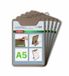 SIGEL KB121 Set van 5 menuhouders met klem, voor maximaal 20 vellen A5 (80 g/m²), plank met klem, klemplank, blokhouder, beige