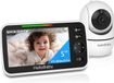 HelloBaby Babyfoon met camera, 3500 mAh, 5-inch scherm, bedrade camera, 355° panorama, 120° kantelbaar, zoomfunctie, babyfoon zonder Wi-Fi, 2-weg audio