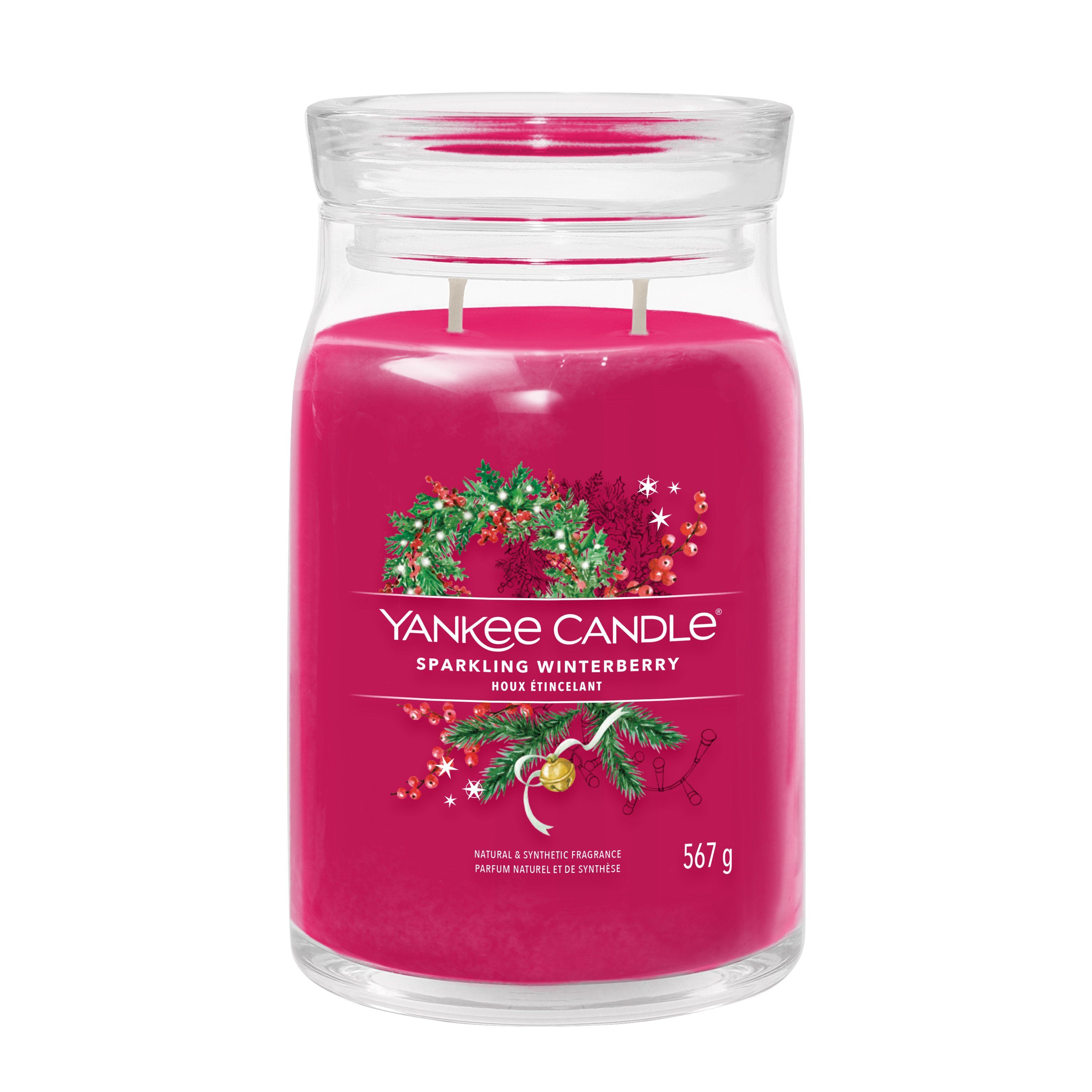 Yankee Candle Sparkling Winterberry Geurkaars - Rood - 90 branduren