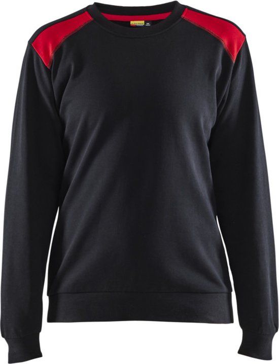 Blåkläder Sweatshirt bi-colour Dames 3408-1158 - Zwart/Rood - XL