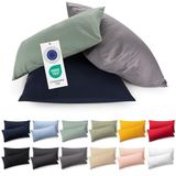 Blumtal - Set Van 2 Kussenslopen - Superzachte Premium Jersey Kussenhoes - 100% Katoen - 40 x 60 cm - Groen
