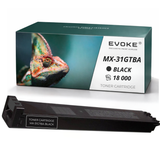 Evoke Zwart Compatibele Toner voor Sharp Mx-31Bk (Mx-2301, Mx-2600N, Mx-3100N) - 18000 Pagina's
