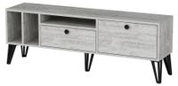 Support TV, gris-blanc, 150x53x35 cm, mélamine, design moderne