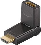 PremiumCord HDMI-adapter 19pin bus - 19pin stekker draaibaar, verguld