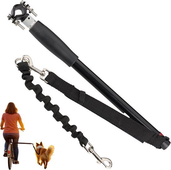 Relaxdays Fietsbeugel Hond - Afstandhouder: 37,5 cm - Met Riem