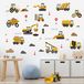 Autocollants muraux sur le thème des engins de construction pour enfants