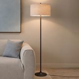 Belid Lampe sur pied Souple, naturel/bronze, hauteur 149,5 cm, lin