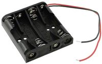 MPD BC4AAAW Support de batterie 4 AAA (crayon) Câble Noir